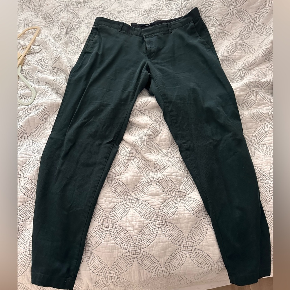 Mango Man pants. Green.  Thick material.